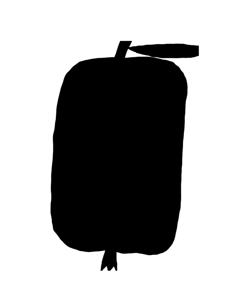 Paper cut illustration of a fruit in solid black