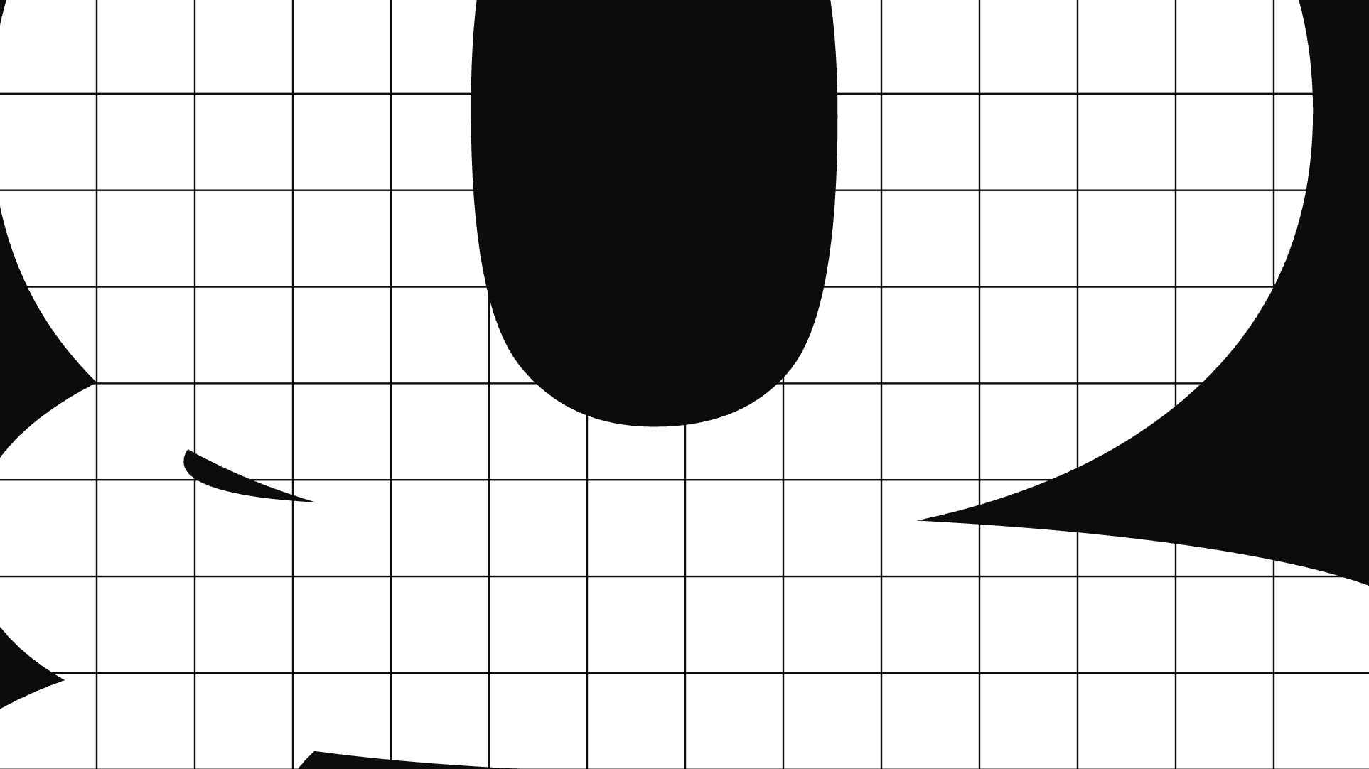A magnified detail of the letter g cut into a grid of panes